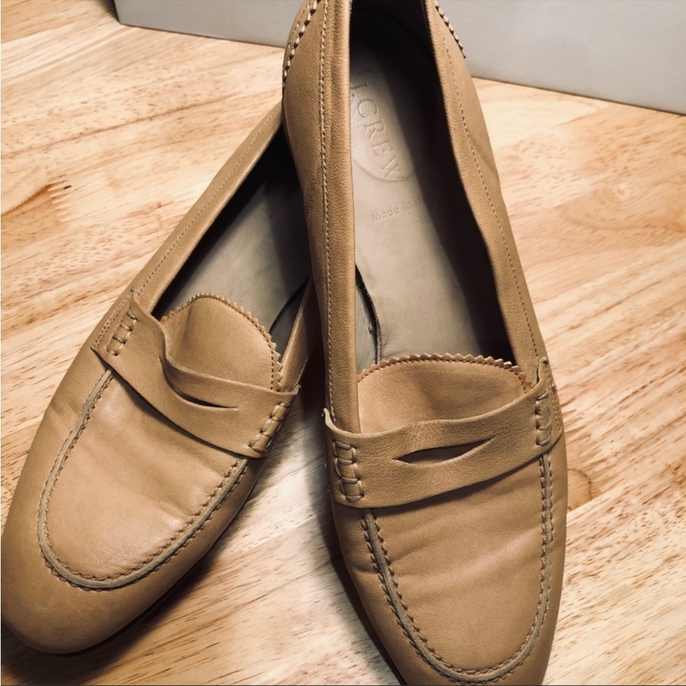 J Cream Leather Loafers